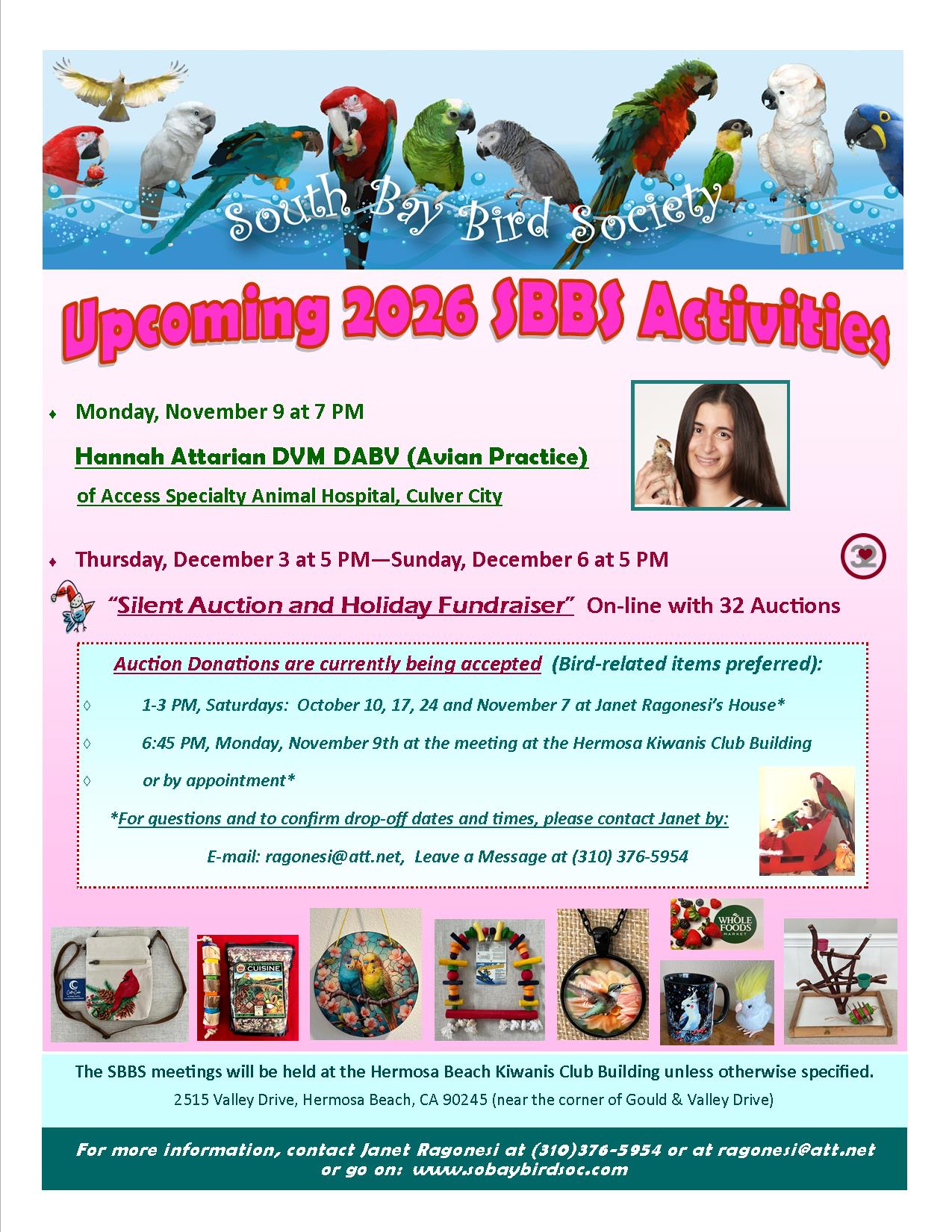 SBBS Upcoming Activities For 2026